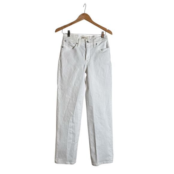 Madewell Women's The Mid Rise Perfect Vintage Straight Denim Jeans Size 26 White - Picture 2 of 10